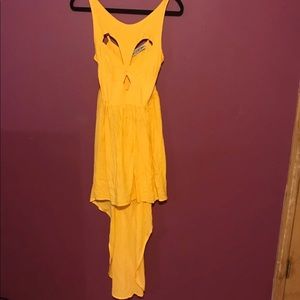 Orange Hi-Low Cut Out Dress